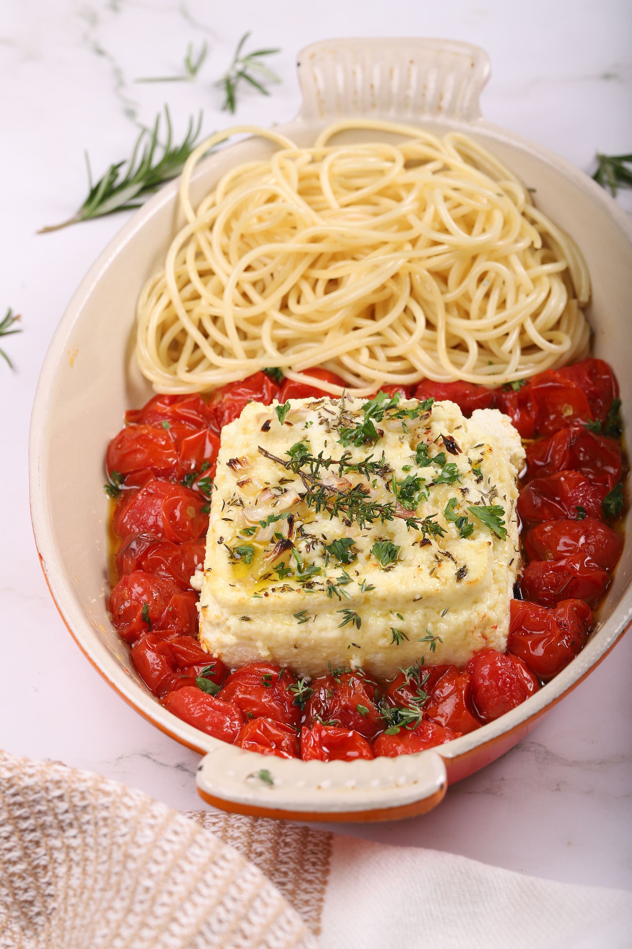 Les spaghettis au Sérac rôti
